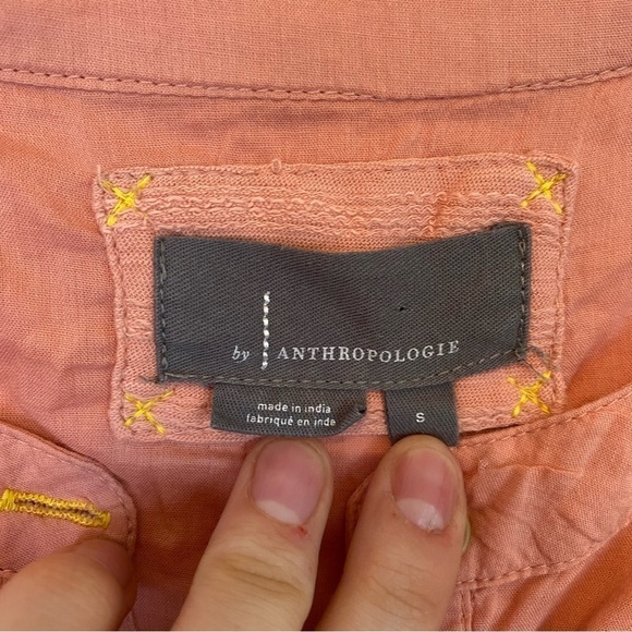 BY ANTHROPOLOGIE pink puff sleeve blouse - Picture 4 of 6